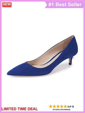 Pointed Toe Kitten Heel Pumps Faux Leather Dress Shoes Office
